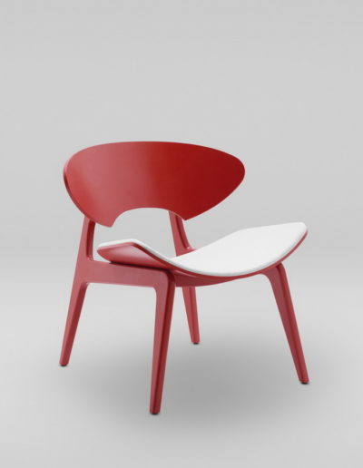 Fotel KANU 2 czerwony_tapicerowane siedzisko W02 P_skos