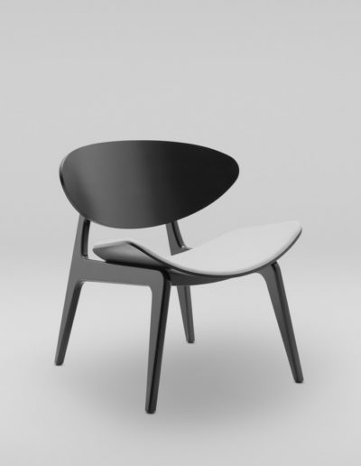 Fotel KANU 3 czarny_tapicewrowane siedzisko W02 P_skos
